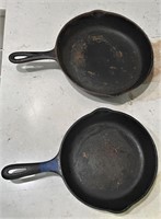 Pair of cast iron pans