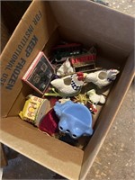 Box with vintage collectibles.