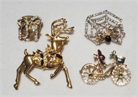 Fashion Jewelry Brooches Pins w/ Austrian Crystals