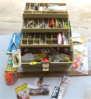 Fishing tackle box w/supplies