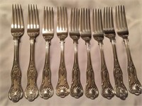 Set of 9 forks JR&S  B EP