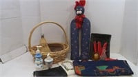 Misc Lot-Baskets, Whisk Broom Candles, & more