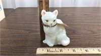 Fenton white cat w/collar