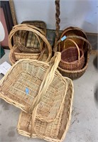 Assorted baskets crooked devils walking cane