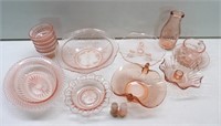 Pink Depression Glass Lot