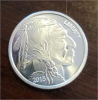 One Ounce Silver Round: Indian/Buffalo #3