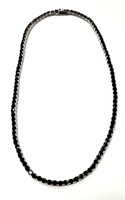 Sterling Silver Onyx Tennis Necklace