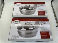 TWO PARINI 9.5IN STAINLESS SAUTÉ PANS