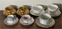 Assorted Antique porcelain tea cups