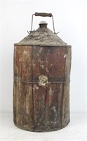 Antique Wood Wrapped Kerosene Oil Can