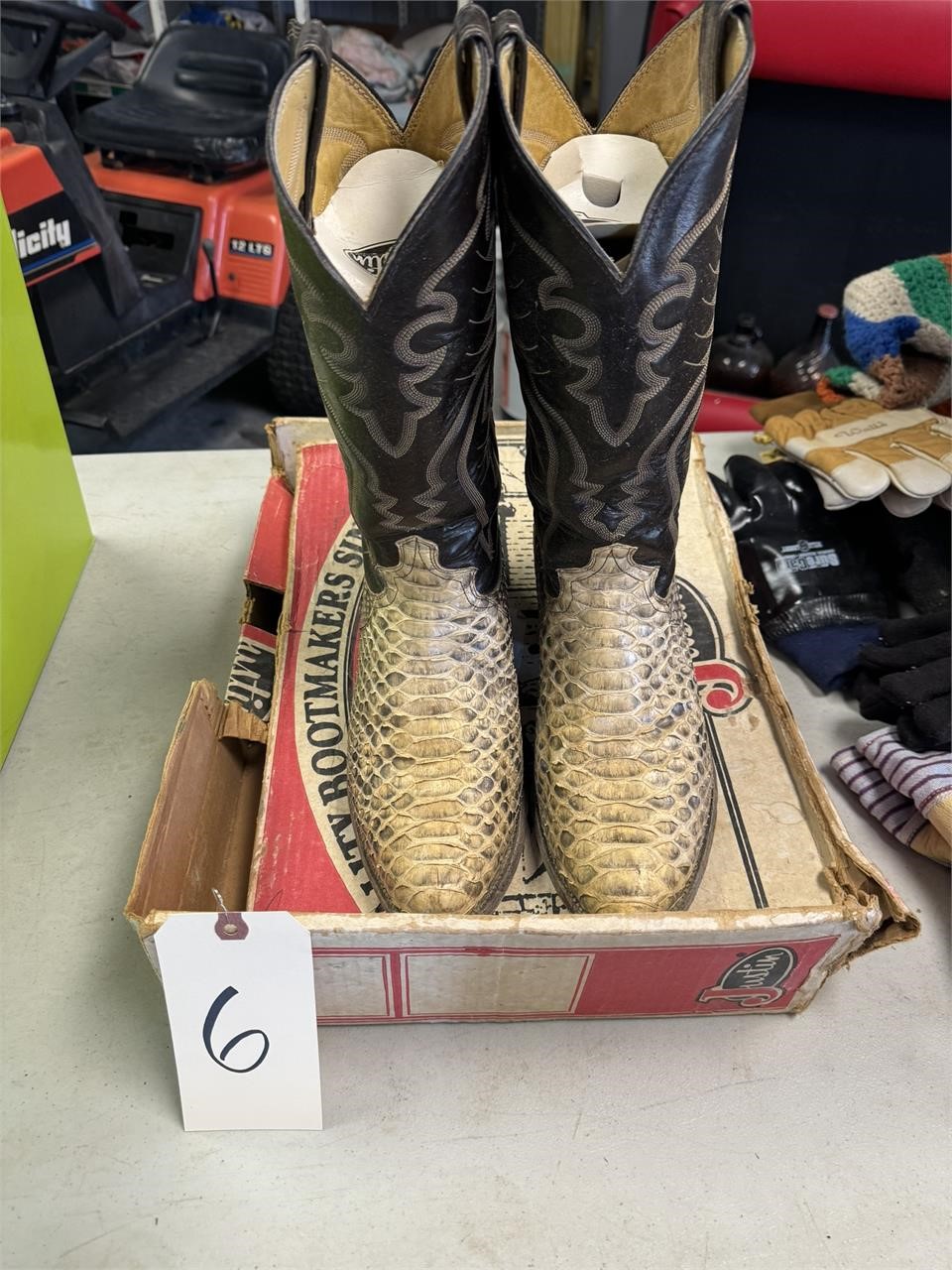 Snakeskin Justin Boots, Men's Size 11