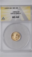 1993 $5 Gold Eagle ANACS MS 68