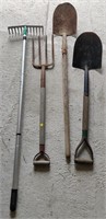 2 Shovels, Pitch Fork & Rake