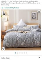JANZAA OCS King Comforter Floral Comforter Set