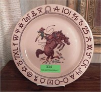 Westward Ho cowboy decorative plate 10.5