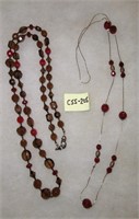 C55-205  2 beautiful art glass beaded necklaces
