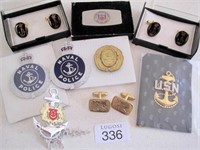 Collection Naval Police badges cufflinks