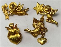 Two Sisters Gold Tone Day of the Week Angle Pins