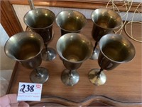 6 Brass Goblets
