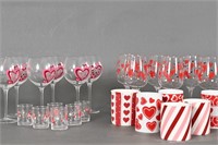 Valentine Theme Glassware, Plastic Wine Glasses