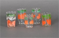 Vintage Orange Juice Glasses