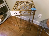 GOLD TONE METAL PLANT STAND 32" TALL