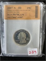 2007 – S silver Idaho quarter SGS PR70CAM