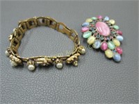 Vintage Bracelet, Clip 2pc lot