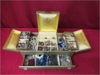 Jewelry Box w/ Vintage Jewelry: Earrings,