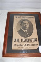 FRAMED CARL FLECKENSTINE FOR REGISTER & RECORDER
