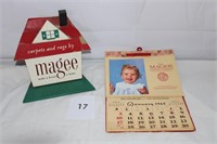 1965 WOODEN STORE DISPLAY CALENDER