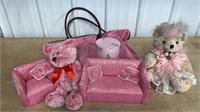 Pink Pink Pink! Bears, doll furniture, bag and