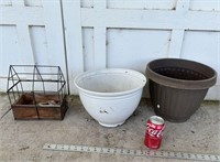 2 Plastic Planters and More