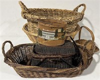(6) Vintage Woven Baskets