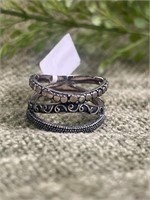 Southwestern Style Sterling Silver Marcasite Band