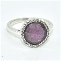 Silver Ruby Cz(2.7ct) Ring