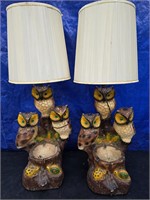 Vintage Owl Lamp Lot of 2