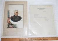 LOT - PAINT OF FITZHUGH LEE & LETTER TO HIM