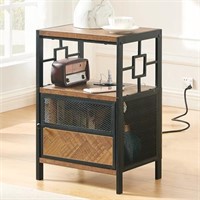 **READ DESC** MNEETRUNG End Table with Charging St