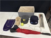 Various Ball Caps / Umbrella / Cable Ties