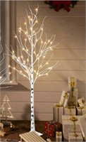 NEW 6' Prelit White Birch Tree, Warm White