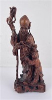 Chinese Carved Wood Immortal Figure