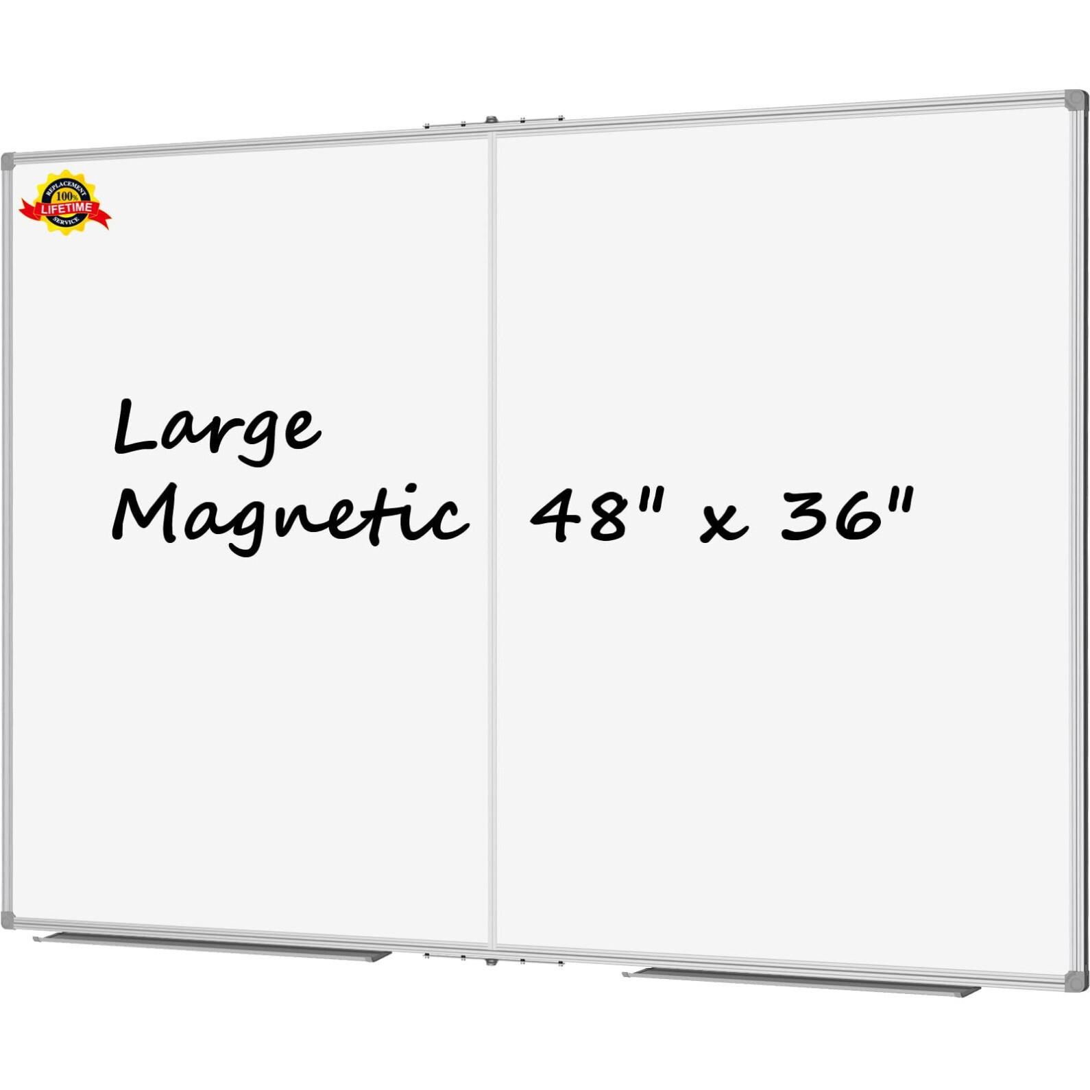 Lockways Large Magnetic Dry Erase Board 48" x 36",