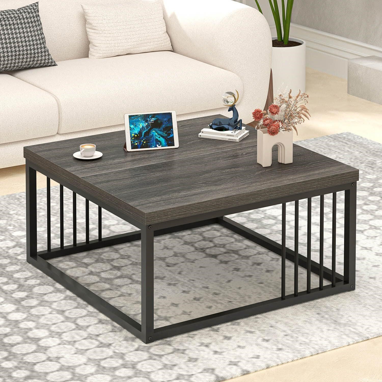 FOLUBAN Modern Coffee Table  31.5 Square