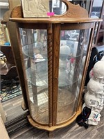 CURVED GLASS CURIO CABINET NOTE