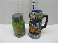 Stein and Early Blue Jar