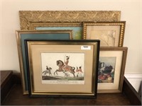 Oil Painting and 4 Framed Prints