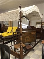 Mahogany Canopy Bed, Antique Dresser & Misc