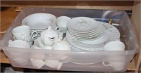Set of White Floral Dishes