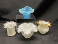 VTG Fenton Ruffled Edge Vases